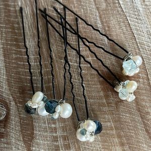 Jeweled hair pins, set of 5